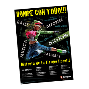 Cartel para promoción de actividades casas de juventud